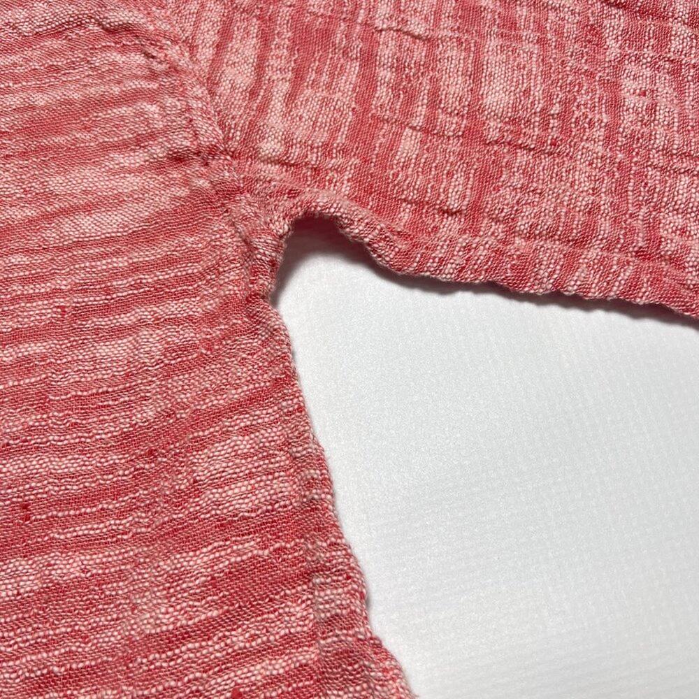 FLAX Linen Blend Long Sleeve Boat Neck Top SIZE P 4/6 Pink Rose Marled Relaxed - Picture 10 of 12